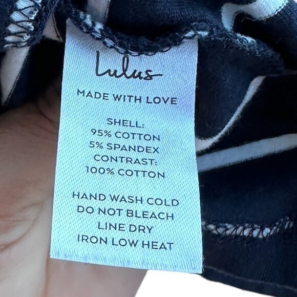 Lulus Cafe Society Navy Blue Striped Shirt Dress Size M Pre Owned - Picture 8 of 9